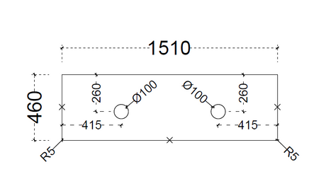 ABS Stone Top 1500 double bowl-drawing
