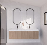 ABS VIENNA Wall Hung Double Bowl Vanity 1500mm (American Oak)