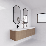 ABS VIENNA Wall Hung Double Bowl Vanity 1500mm (American Oak)