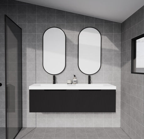 ABS VIENNA Wall Hung Double Bowl Vanity 1500mm (Matte Black)