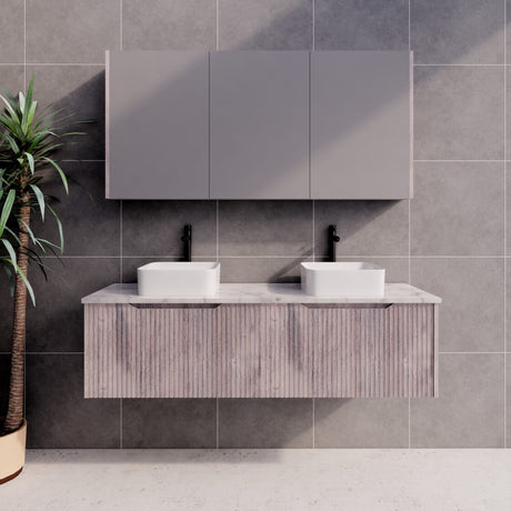 ABS VIENNA Wall Hung Double Bowl Vanity 1500mm (White Oak)