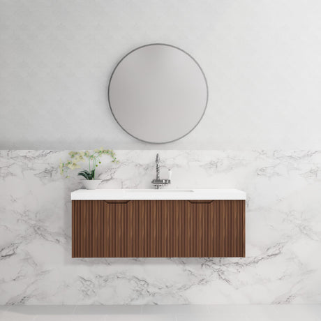 ABS VIENNA Wall Hung Single Bowl Vanity 1200mm (Brown Oak)