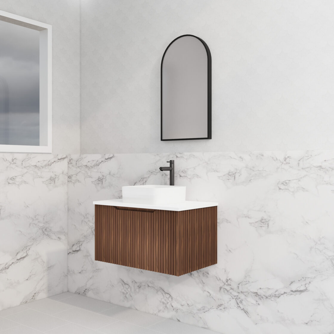ABS VIENNA Wall Hung Vanity 750mm (Brown Oak)