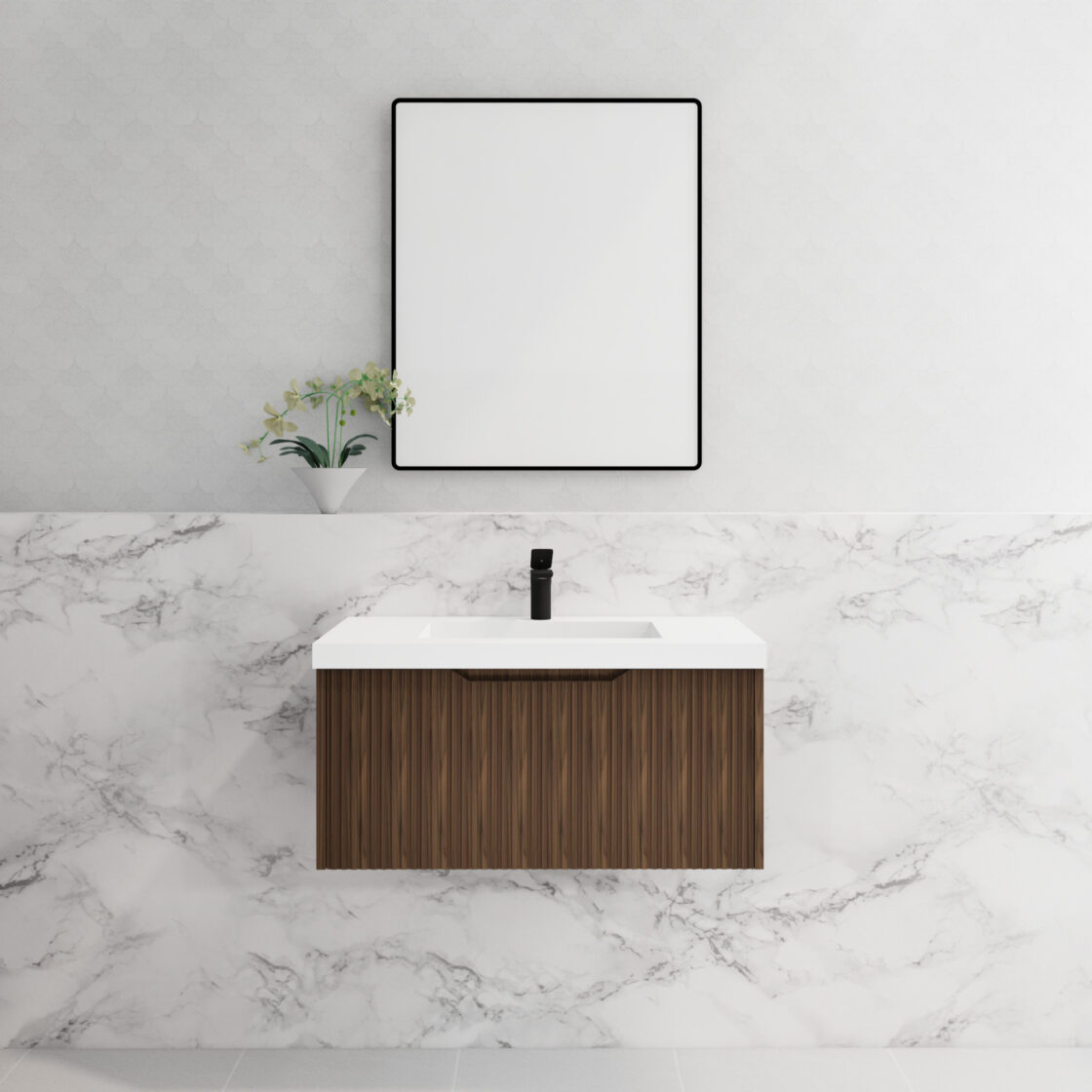 ABS VIENNA Wall Hung Vanity 900mm (Brown Oak)