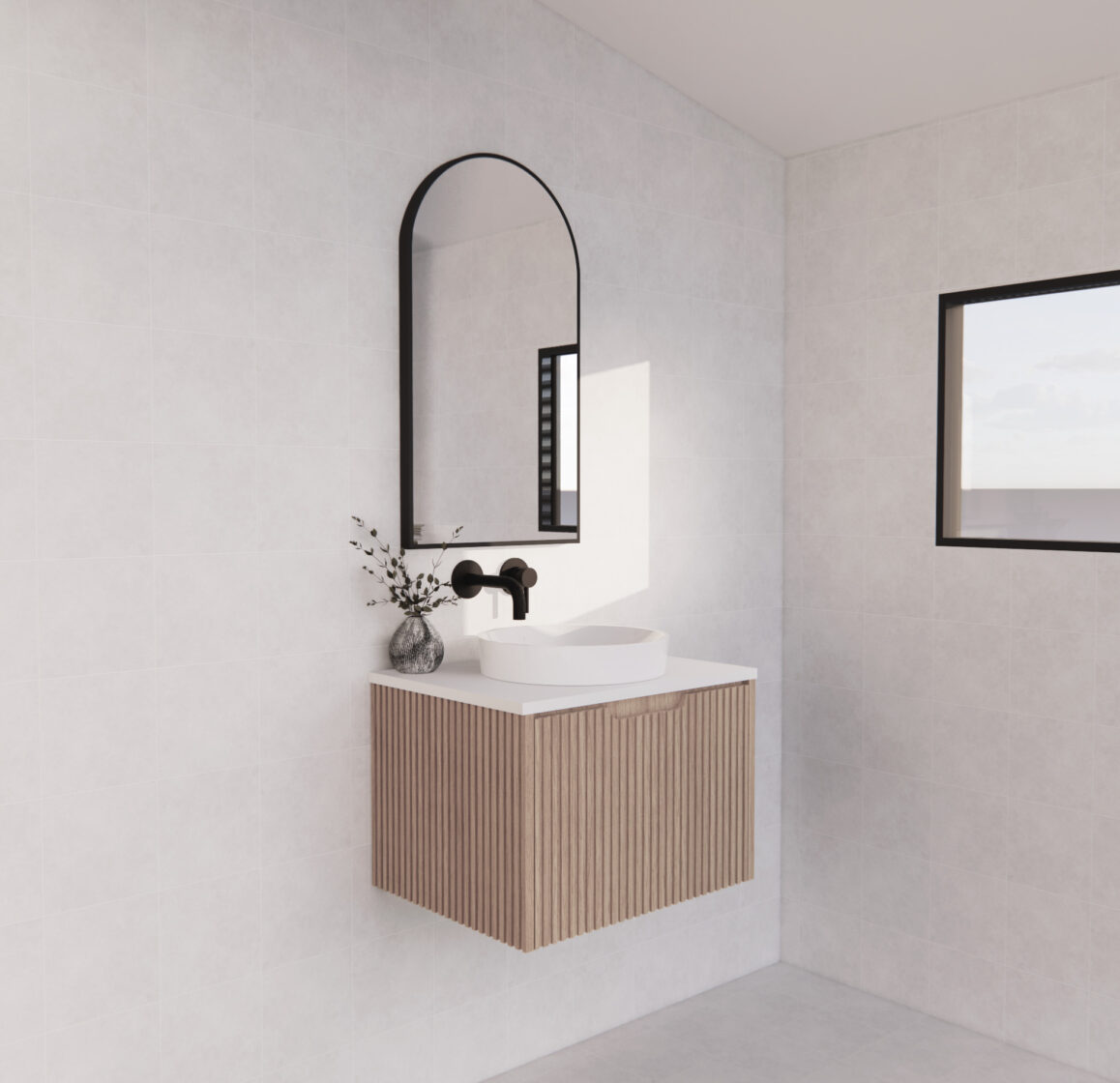 ABS VIENNA Wall Hung Vanity American oak 600mm