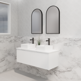 ABS Vienna Wall Hung Double Bowl Vanity 1200mm (Matte White)
