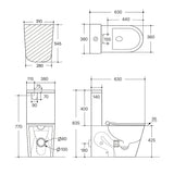 Acadia Full Rimless Matte Black Toilet Suite