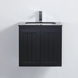 ACACIA SHAKER Matte Black PVC Wall Hung Vanity 600