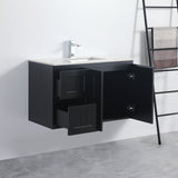 ACACIA SHAKER PVC Wall Hung Vanity 900 (Matte Black)