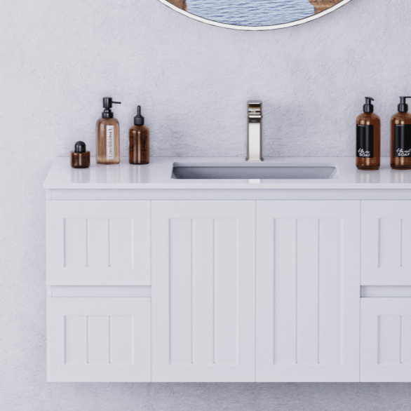 ACACIA SHAKER PVC Wall Hung Vanity 900 (Matte White)