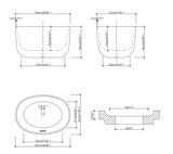 Agena Mini Free Standing Bathtub with Overflow/Non-Overflow (1000mm)