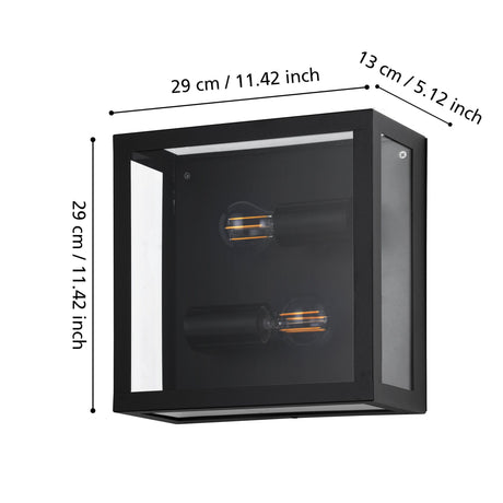 ALAMONTE 1 wall/ceiling light Steel Black