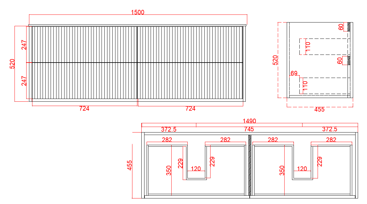 ALISON Wall Hung Vanity Matte White (All Sizes)