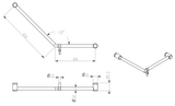Mica Care Curved - 45 Degree - 450x650mm- Grab Rail