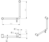Mica Care Curved - 90 Degree – 450x450mm - Grab Rail