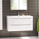 ANCONA Wall Hung Vanity Gloss White 1200mm - Clearance