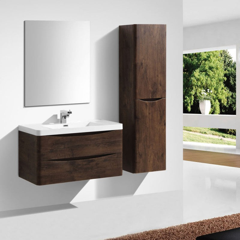 ANCONA Wall Hung Vanity Rose Wood 900mm - Clearance