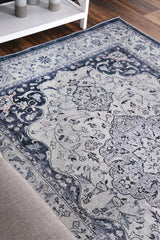 Angelic Navy Medallion Non-Slip Rug - ANGE02