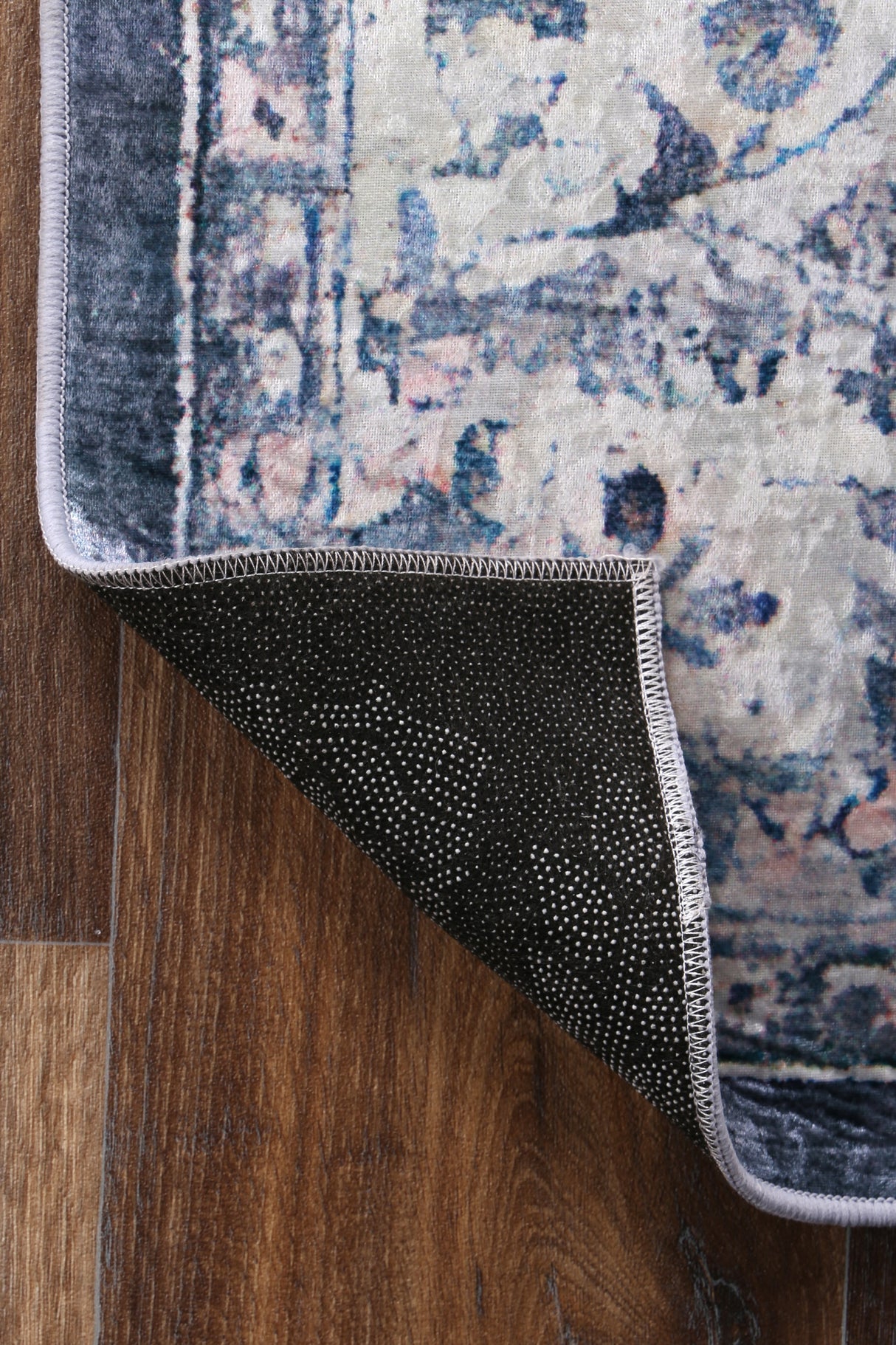 Angelic Navy Medallion Non-Slip Rug - ANGE02