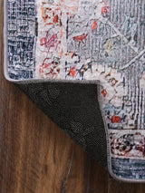 Angelic Distressed Floral Grey Multi Non-Slip Rug - ANGE12