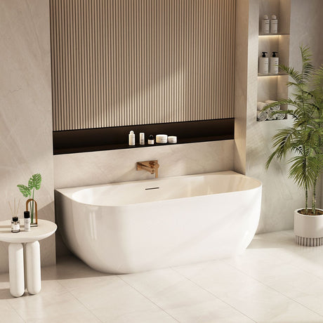 ANNA Gloss White Back to Wall Bathtub 1500/1700mm
