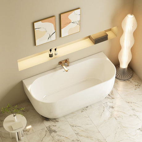 ANNA Gloss White Back to Wall Bathtub 1500/1700mm