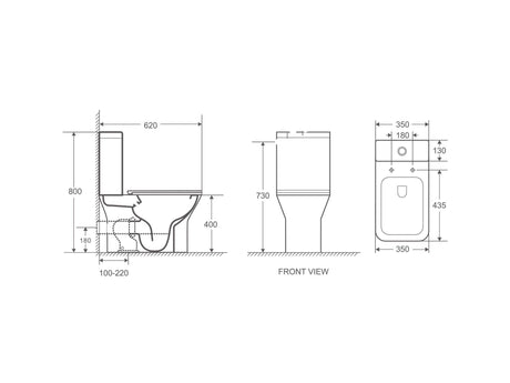 Aria Back-to-Wall Toilet Suite (Gloss White)