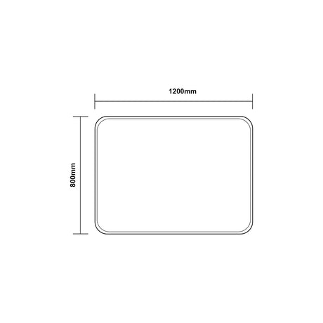 AQUA Curved Rim LED Rectangle Frameless Mirror 1200x800mm