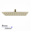AQU 250mm Shower Head - Brushed Brass