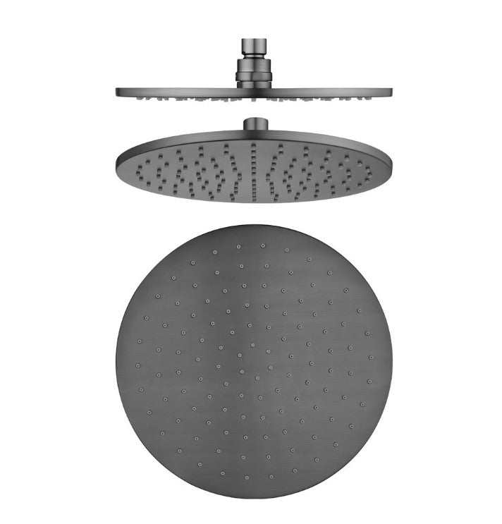 AQU 250mm Shower Head - Brushed Gun Metal