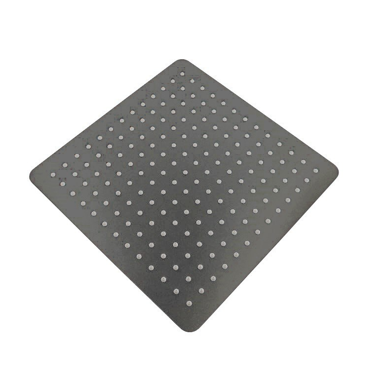AQU Super Slim Square Rainfall Shower Head 300mm - Brushed Gun Metal