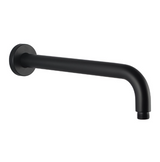 AQU Round Wall Straight Shower Arm 400mm - Black