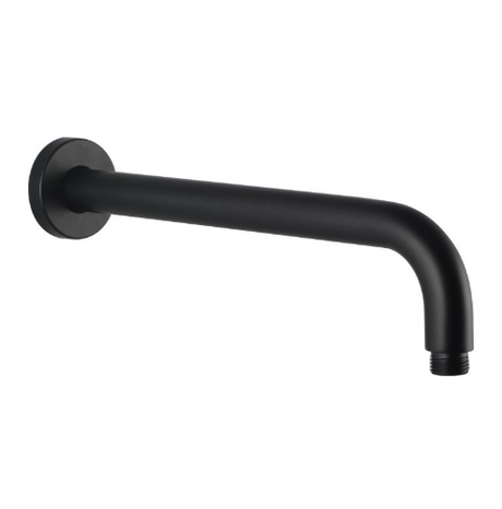AQU Round Wall Straight Shower Arm 400mm - Black