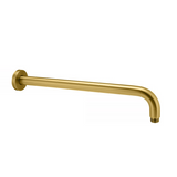 AQU Round Wall Straight Shower Arm 400mm - Brushed Brass