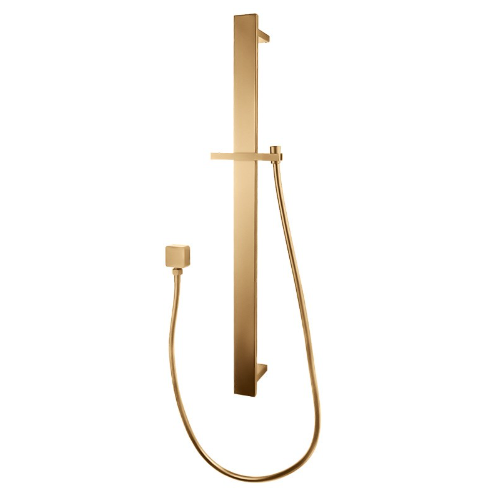 AQU Shower Rail Without Handheld Shower - Brushed Brass