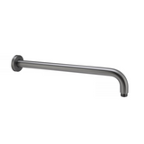 AQU Round Wall Straight Shower Arm 400mm - Brushed Gun Metal