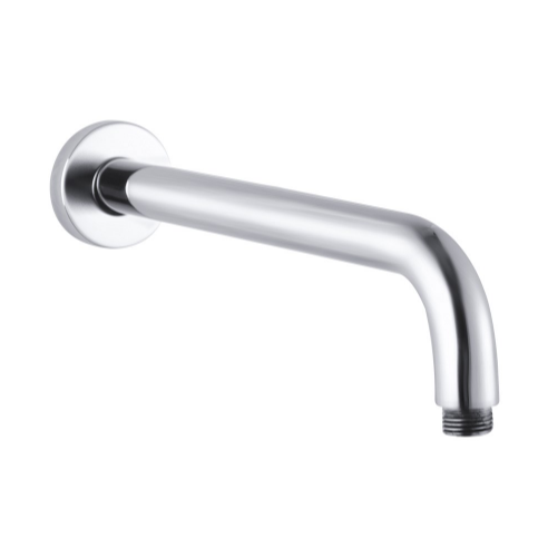 AQU Round Wall Straight Shower Arm 400mm - Brushed Nickel