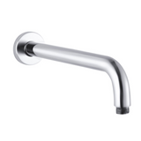 AQU Round Wall Straight Shower Arm 400mm - Brushed Nickel