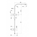 AQU Square Shower Station Without Shower Head And Handheld Shower - Chrome Technical Drawing