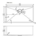 AQU Copper Kitchen Sink (762x457x254)