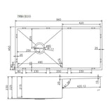 AQU Copper Kitchen Sink with Drain Board (960x450x230)