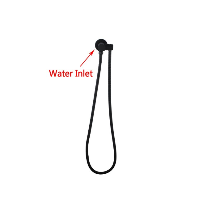 AQU Round Hand Held Shower Bracket Holder - Black