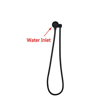 AQU Round Hand Held Shower Bracket Holder - Black