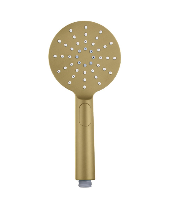 AQU Round ABS 3 Function Handheld Shower - Brushed Brass