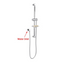 AQU Round Chrome Shower Rail with Soap Dish (without Handheld Shower)