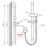 AQU Round Chrome Shower Rail with Soap Dish (without Handheld Shower)