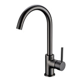 AQU Round Standard Kitchen Sink Mixer Tap - Brushed Gun Metal