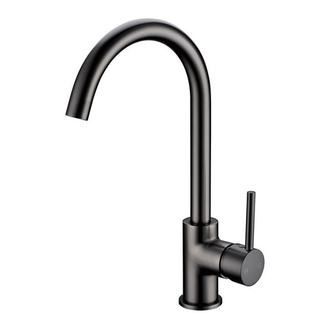 AQU Round Standard Kitchen Sink Mixer Tap - Brushed Gun Metal