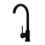 AQU Round Standard Kitchen Sink Mixer Tap - Matte Black