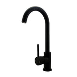 AQU Round Standard Kitchen Sink Mixer Tap - Matte Black